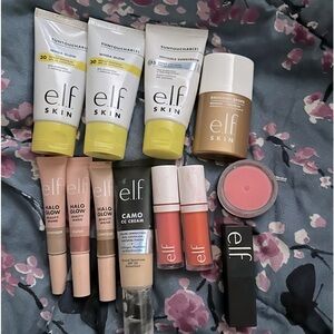 12 pieces of new and slightly used ELF cosmetic items. Never used just swatched